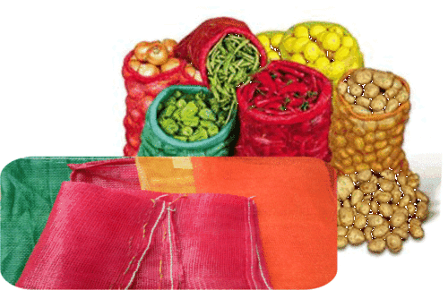 Leno bags filled with vegetables
